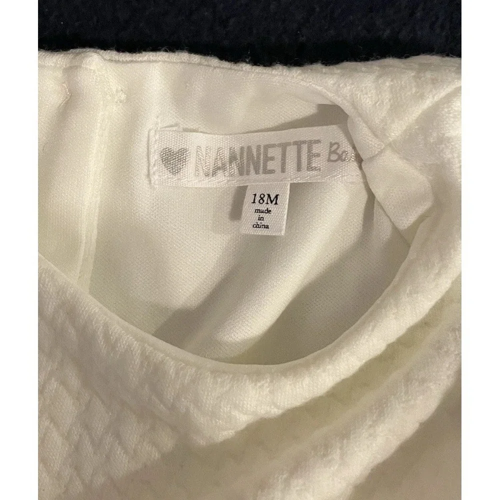 Nanette Baby Silver White Girls Dress Size 18‎ Months 18m Formal Summer Wedding